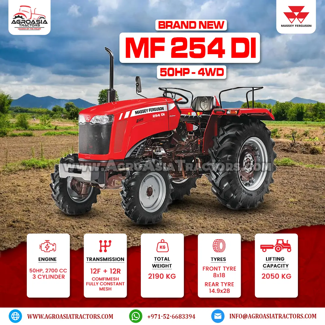 MF 254DI for sale in UAE, Africa by agroasia tractors. Year end sale